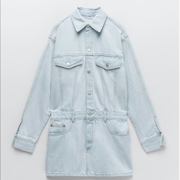 ZARA NWT Denim Dress - Picture 8 of 13